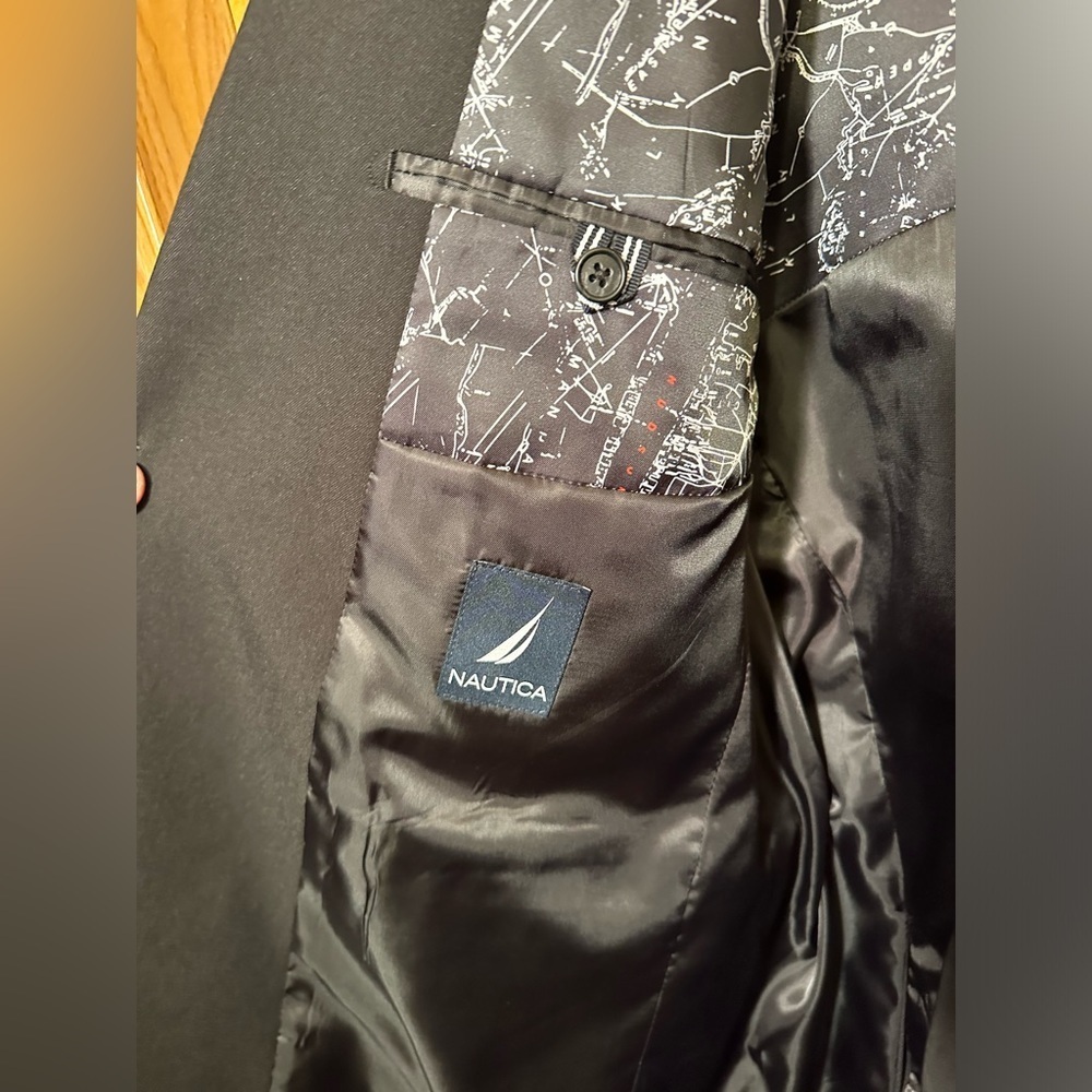 NWT Nautica Ashton Bi-stretch black suit jacket size 44R - Picture 5 of 11